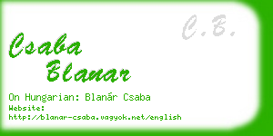 csaba blanar business card